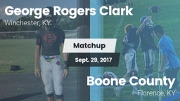Matchup: George Rogers Clark vs. Boone County  2017