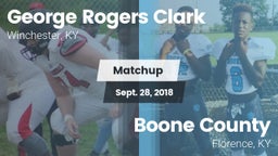 Matchup: George Rogers Clark vs. Boone County  2018