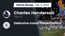 Recap: Charles Henderson  vs. Defensive Install Presentations 2018