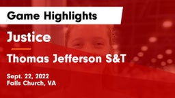 Justice  vs Thomas Jefferson S&T Game Highlights - Sept. 22, 2022