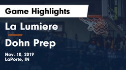 La Lumiere  vs Dohn Prep Game Highlights - Nov. 10, 2019