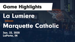 La Lumiere  vs Marquette Catholic  Game Highlights - Jan. 22, 2020