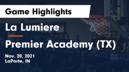 La Lumiere  vs Premier Academy (TX) Game Highlights - Nov. 20, 2021