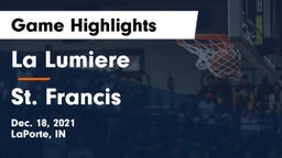 La Lumiere  vs St. Francis  Game Highlights - Dec. 18, 2021