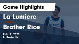 La Lumiere  vs Brother Rice  Game Highlights - Feb. 7, 2023