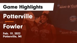 Potterville  vs Fowler  Game Highlights - Feb. 19, 2022