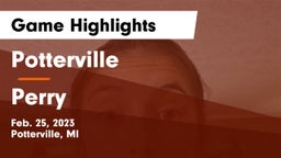 Potterville  vs Perry  Game Highlights - Feb. 25, 2023