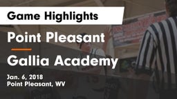 Point Pleasant  vs Gallia Academy Game Highlights - Jan. 6, 2018