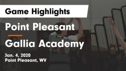 Point Pleasant  vs Gallia Academy Game Highlights - Jan. 4, 2020
