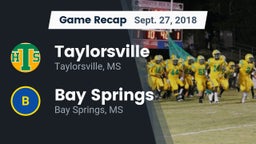 Recap: Taylorsville  vs. Bay Springs  2018