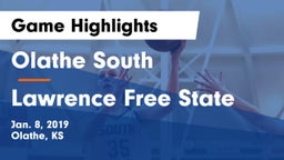 Olathe South  vs Lawrence Free State Game Highlights - Jan. 8, 2019