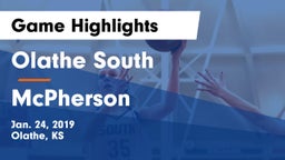 Olathe South  vs McPherson  Game Highlights - Jan. 24, 2019