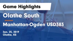 Olathe South  vs Manhattan-Ogden USD383 Game Highlights - Jan. 25, 2019