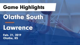 Olathe South  vs Lawrence  Game Highlights - Feb. 21, 2019