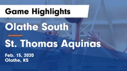 Olathe South  vs St. Thomas Aquinas Game Highlights - Feb. 15, 2020
