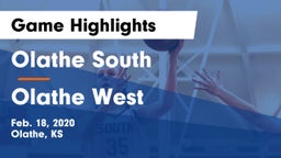 Olathe South  vs Olathe West   Game Highlights - Feb. 18, 2020