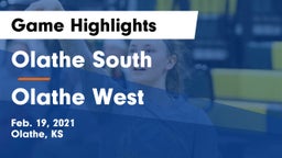 Olathe South  vs Olathe West   Game Highlights - Feb. 19, 2021