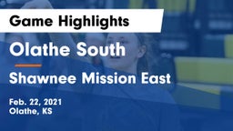 Olathe South  vs Shawnee Mission East  Game Highlights - Feb. 22, 2021