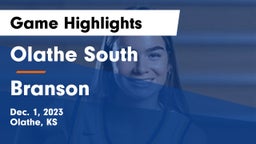 Olathe South  vs Branson  Game Highlights - Dec. 1, 2023