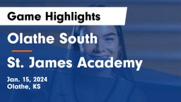 Olathe South  vs St. James Academy  Game Highlights - Jan. 15, 2024
