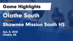 Olathe South  vs Shawnee Mission South HS Game Highlights - Jan. 5, 2018