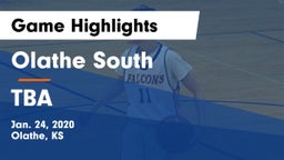 Olathe South  vs TBA Game Highlights - Jan. 24, 2020