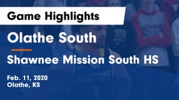 Olathe South  vs Shawnee Mission South HS Game Highlights - Feb. 11, 2020