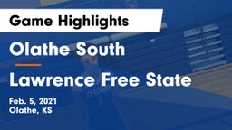 Olathe South  vs Lawrence Free State  Game Highlights - Feb. 5, 2021