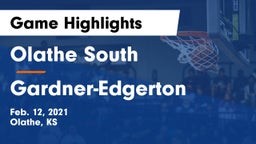 Olathe South  vs Gardner-Edgerton  Game Highlights - Feb. 12, 2021