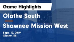 Olathe South  vs Shawnee Mission West Game Highlights - Sept. 12, 2019
