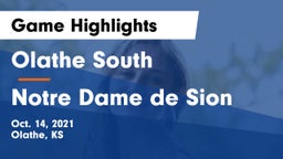 Olathe South  vs Notre Dame de Sion  Game Highlights - Oct. 14, 2021