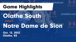 Olathe South  vs Notre Dame de Sion  Game Highlights - Oct. 12, 2023