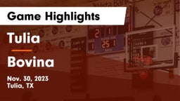 Tulia  vs Bovina  Game Highlights - Nov. 30, 2023