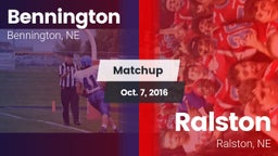 Matchup: Bennington High vs. Ralston  2016