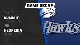 Recap: Summit  vs. Hesperia  2016