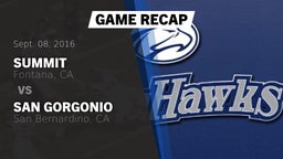 Recap: Summit  vs. San Gorgonio  2016