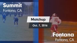 Matchup: Summit  vs. Fontana  2016