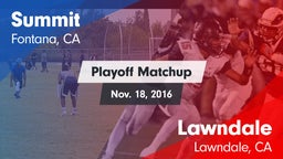 Matchup: Summit  vs. Lawndale  2016