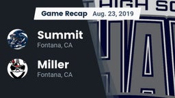 Recap: Summit  vs. Miller  2019