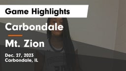 Carbondale  vs Mt. Zion  Game Highlights - Dec. 27, 2023