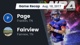 Recap: Page  vs. Fairview  2017