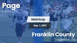 Matchup: Page  vs. Franklin County  2017