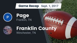 Recap: Page  vs. Franklin County  2017