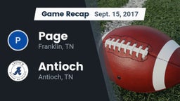 Recap: Page  vs. Antioch  2017
