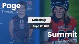 Matchup: Page  vs. Summit  2017