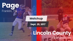 Matchup: Page  vs. Lincoln County  2017