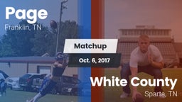 Matchup: Page  vs. White County  2017