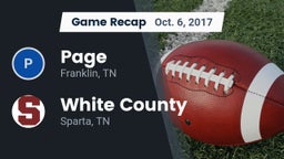 Recap: Page  vs. White County  2017
