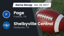 Recap: Page  vs. Shelbyville Central  2017