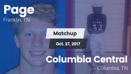 Matchup: Page  vs. Columbia Central  2017